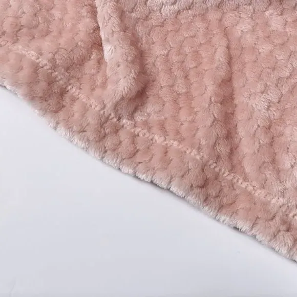Large Throw Blanket Geometric Weave - Blush