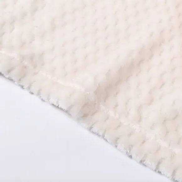 Large Throw Blanket Geometric Weave - Cream