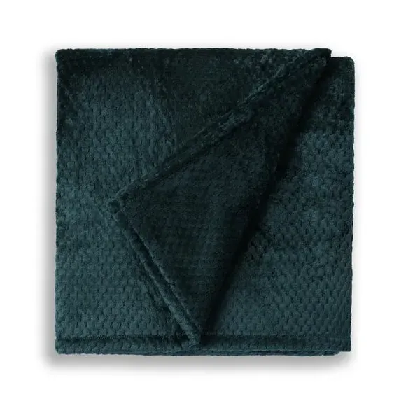 Large Throw Blanket Geometric Weave - Emerald