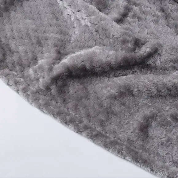 Large Throw Blanket Geometric Weave - Grey