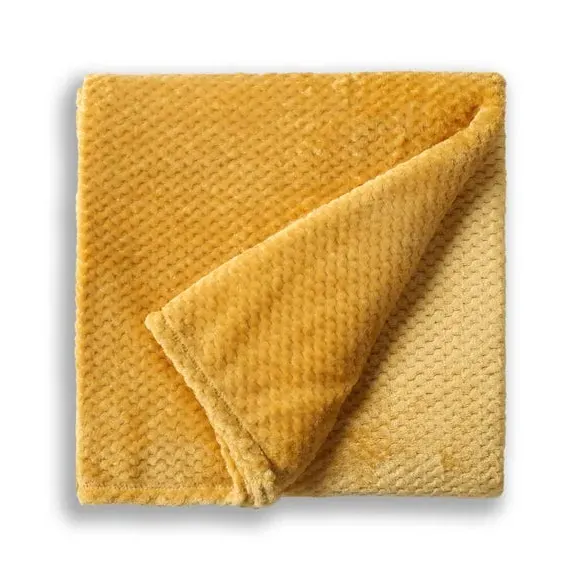 Large Throw Blanket Geometric Weave - Ochre