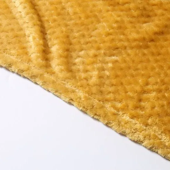 Large Throw Blanket Geometric Weave - Ochre
