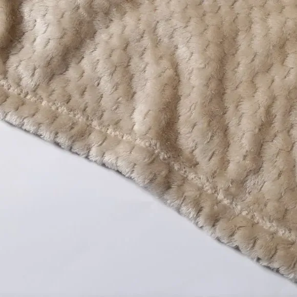 Large Throw Blanket Geometric Weave - Taupe