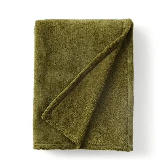 Large Throw Blanket - Olive, Polyester