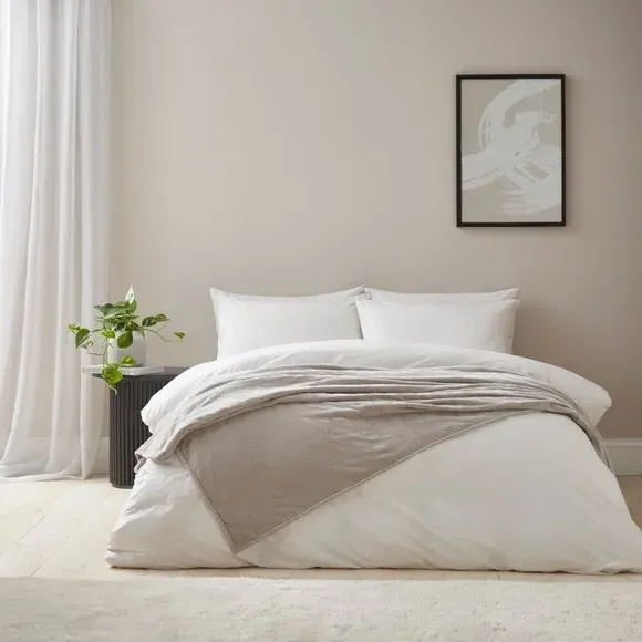 Large Throw Blanket Quilted - Grey, Chenille