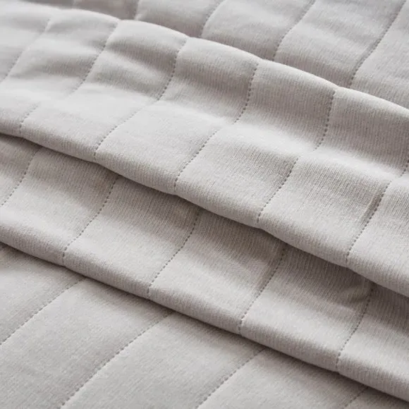 Large Throw Blanket Quilted - Grey, Chenille