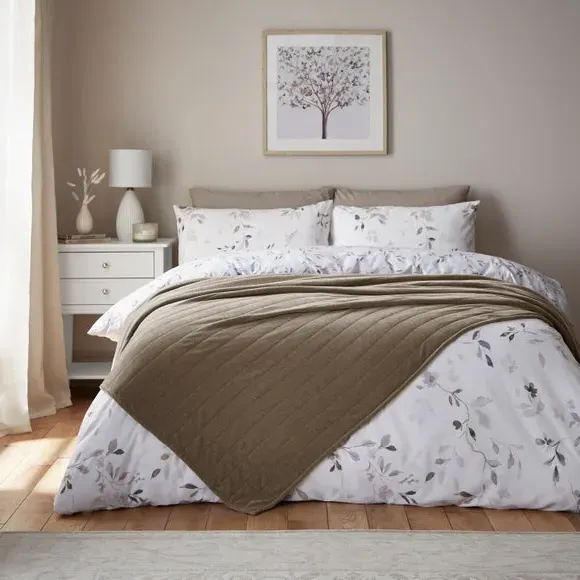 Large Throw Blanket Quilted - Mole, Chenille