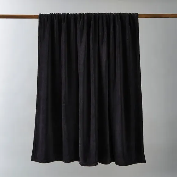 Large Throw Blanket Recycled - Black, Fleece