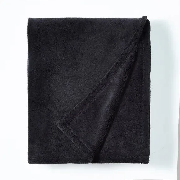 Large Throw Blanket Recycled - Black, Fleece
