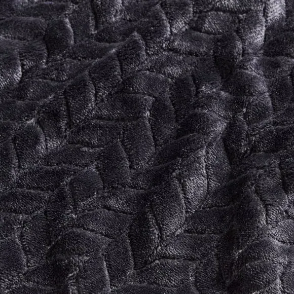 Large Throw Blanket Recycled - Black, Fleece
