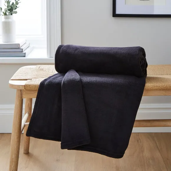 Large Throw Blanket Recycled - Black, Fleece image