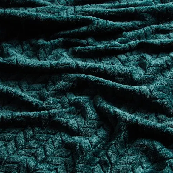 Large Throw Blanket Recycled - Bottle Green, Fleece