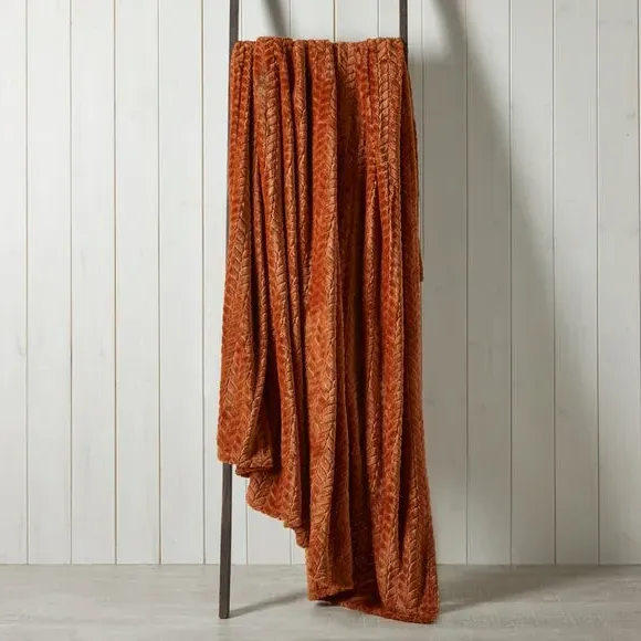 Large Throw Blanket Recycled - Butterscotch, Fleece