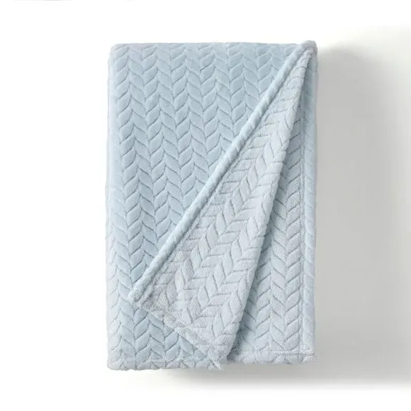 Large Throw Blanket Recycled - Duck Egg, Fleece