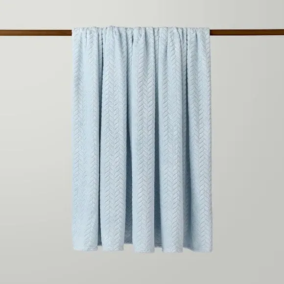 Large Throw Blanket Recycled - Duck Egg, Fleece