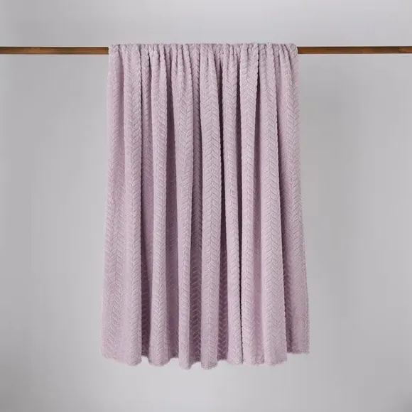 Large Throw Blanket Recycled - Lilac, Fleece