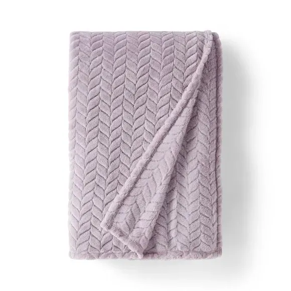 Large Throw Blanket Recycled - Lilac, Fleece