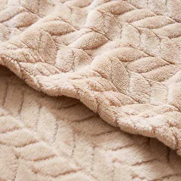 Large Throw Blanket Recycled - Natural, Fleece