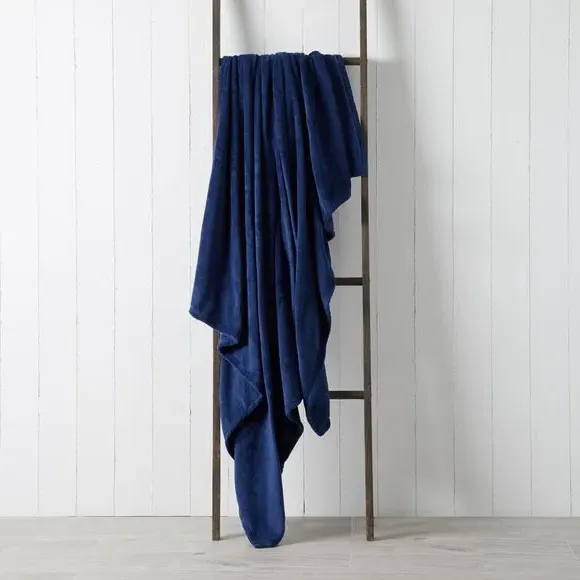 Large Throw Blanket Recycled - Navy, Fleece