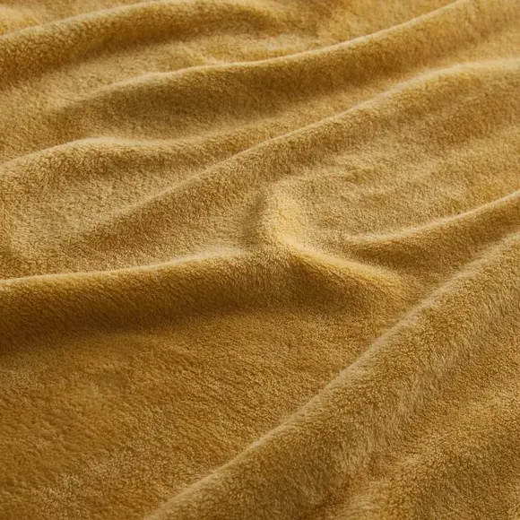 Large Throw Blanket Recycled - Ochre, Fleece