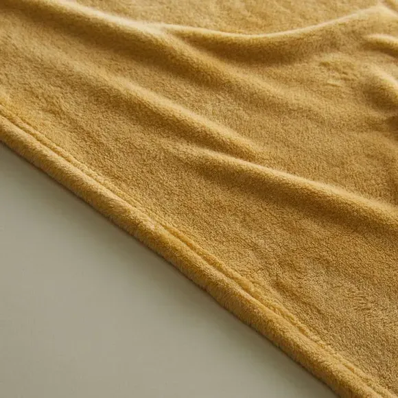 Large Throw Blanket Recycled - Ochre, Fleece