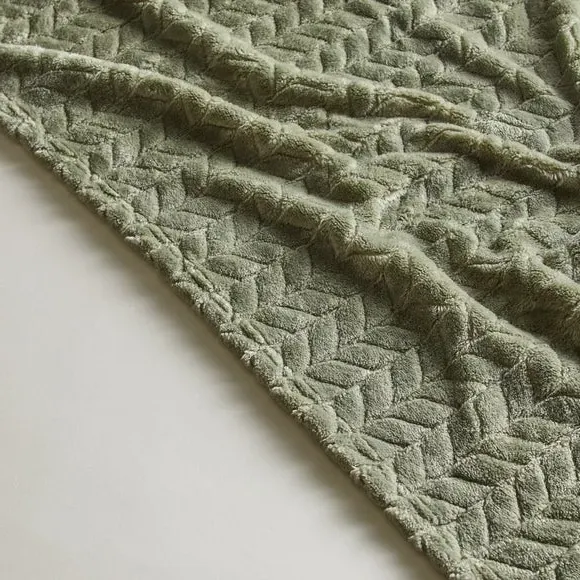 Large Throw Blanket Recycled - Olive, Fleece