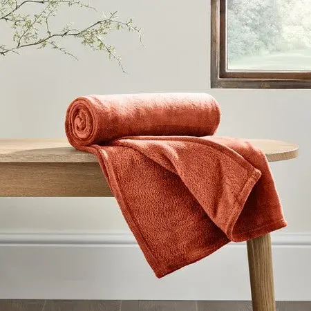 Large Throw Blanket Recycled - Terracotta, Fleece