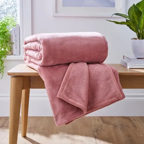 Large Throw Blanket - Rose, Polyester