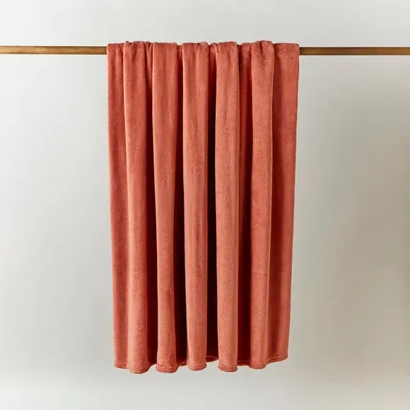 Large Throw Blanket - Terracotta, Polyester