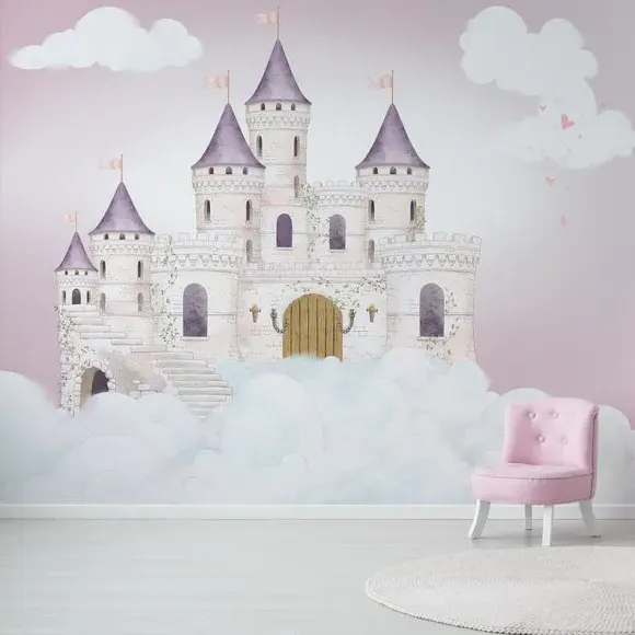 Large Wall Mural Easy Application - Pink, Non-Woven