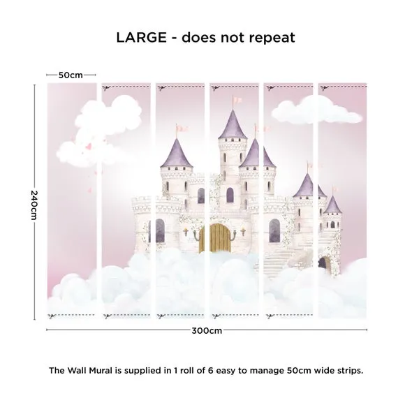 Large Wall Mural Easy Application - Pink, Non-Woven