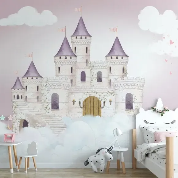 Large Wall Mural Easy Application - Pink, Non-Woven image