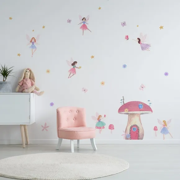 Large Wall Sticker Fairy Garden - Multicolor, PVC