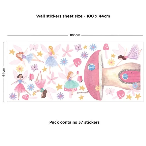 Large Wall Sticker Fairy Garden - Multicolor, PVC