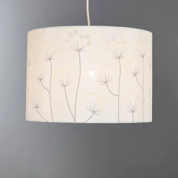 Laser Cut Lamp Shade Floral - Ivory, Faux Silk image