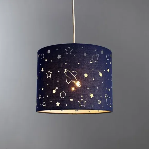 Laser Cut Lamp Shade - Navy, Glow-in-Dark image