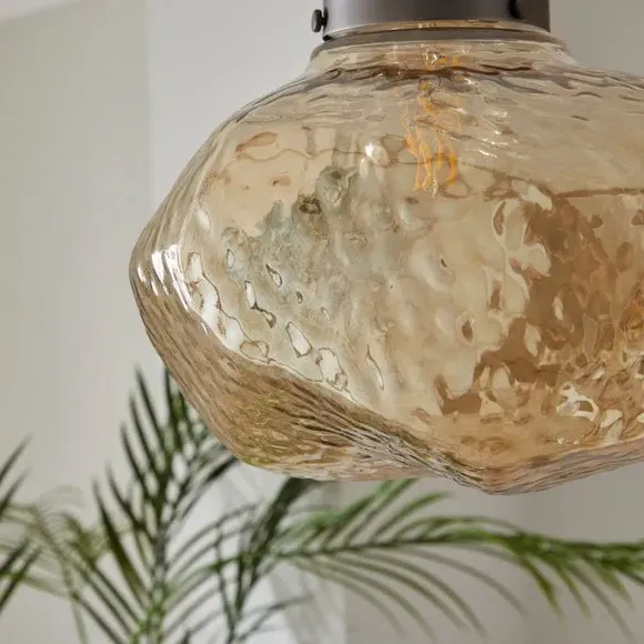 Lava-Shaped Pendant Shade Easy Fit - Gold, Glass