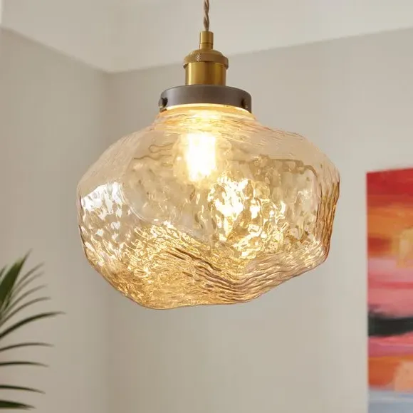 Lava-Shaped Pendant Shade Easy Fit - Gold, Glass image