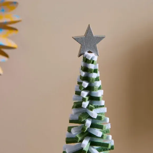 Layered Tree Decoration - Green, Felt