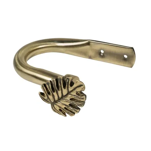 Leaf Curtain Holdbacks - Antique Brass, Resin