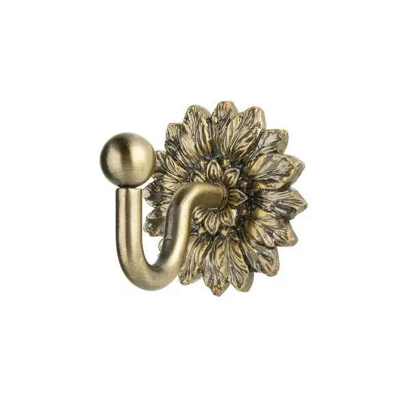 Leaf Curtain Tieback Hooks - Antique Brass image