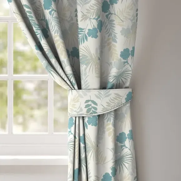 Leaf Design Curtain Tieback - Seafoam