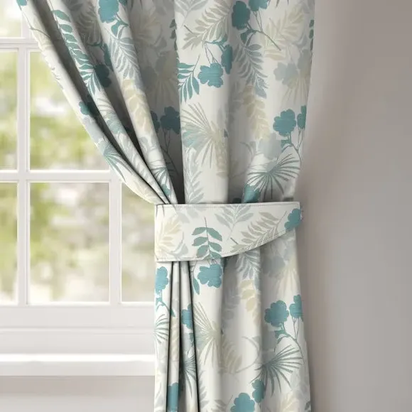 Leaf Design Curtain Tieback - Seafoam