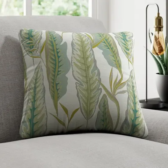 Leaf Design Cushion Cover - Pampas