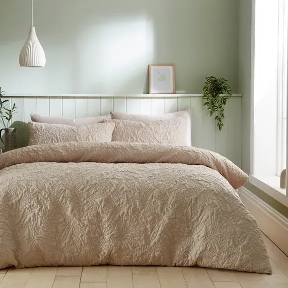 Leaf Duvet Cover & Pillowcase Set - Natural image