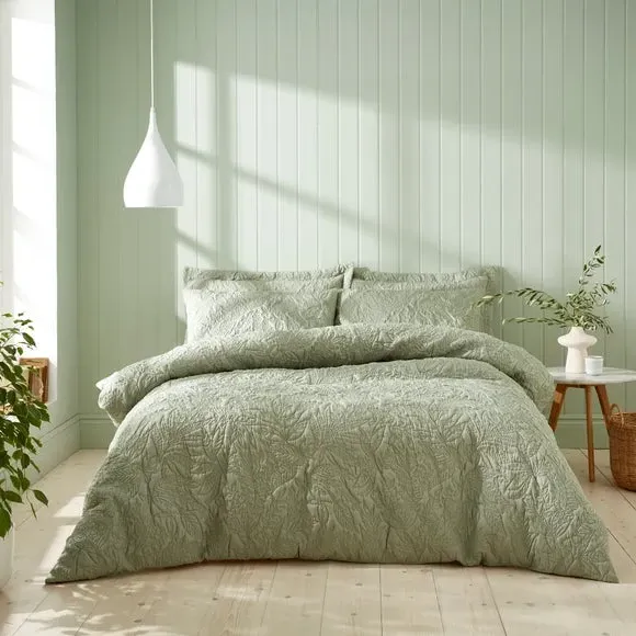 Leaf Duvet Cover & Pillowcase Set - Sage