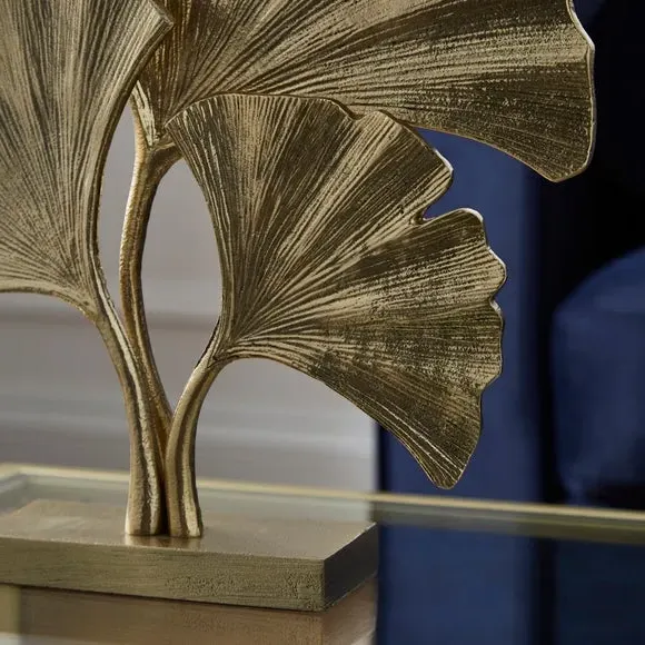 Leaf Ornament Contemporary Design - Gold, Aluminium