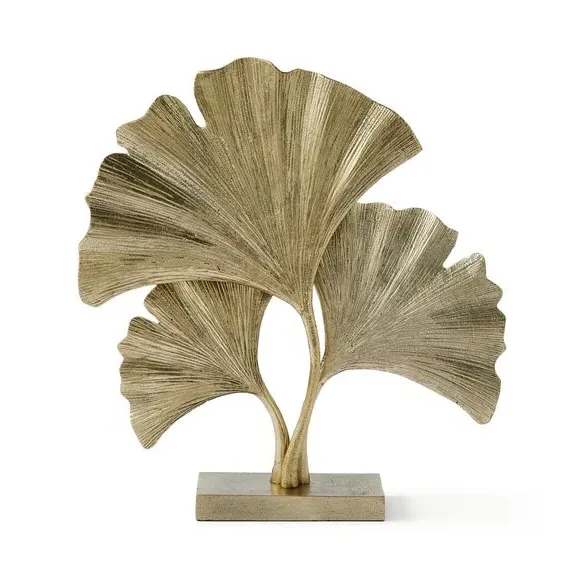 Leaf Ornament Contemporary Design - Gold, Aluminium