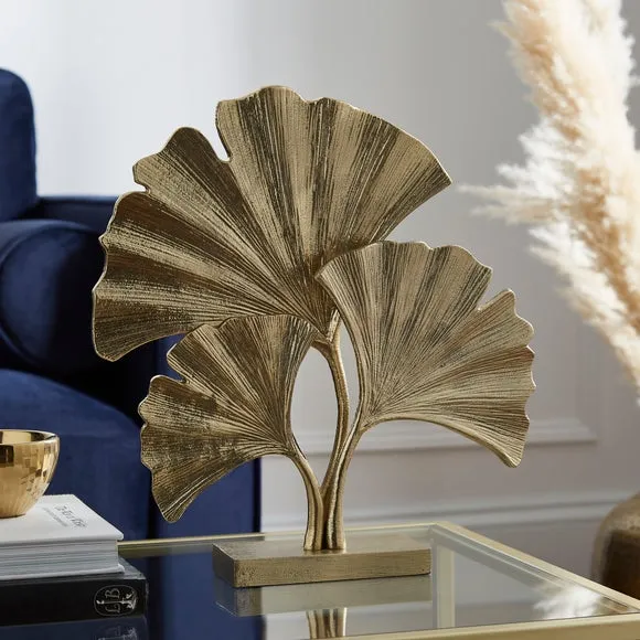 Leaf Ornament Contemporary Design - Gold, Aluminium