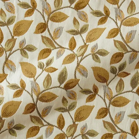 Leaf Pattern Fabric By the Metre - Ochre